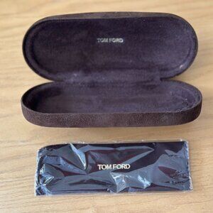 Tom Ford Brown Faux Suede Sunglasses Holder